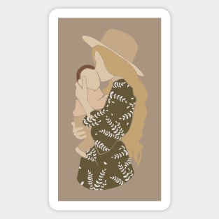 Abstract pregnant mother and child Illustration Sticker